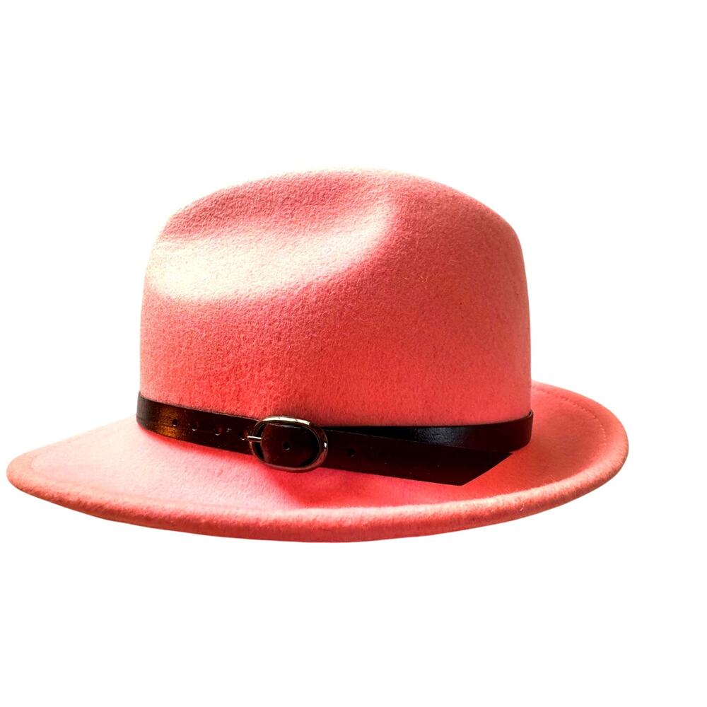Filippo Catarzi Pink Wool Hat w Black Band Vintage Pristine Italian Fedora